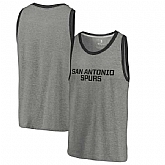 San Antonio Spurs Fanatics Branded Wordmark Tri-Blend Tank Top - Heathered Gray